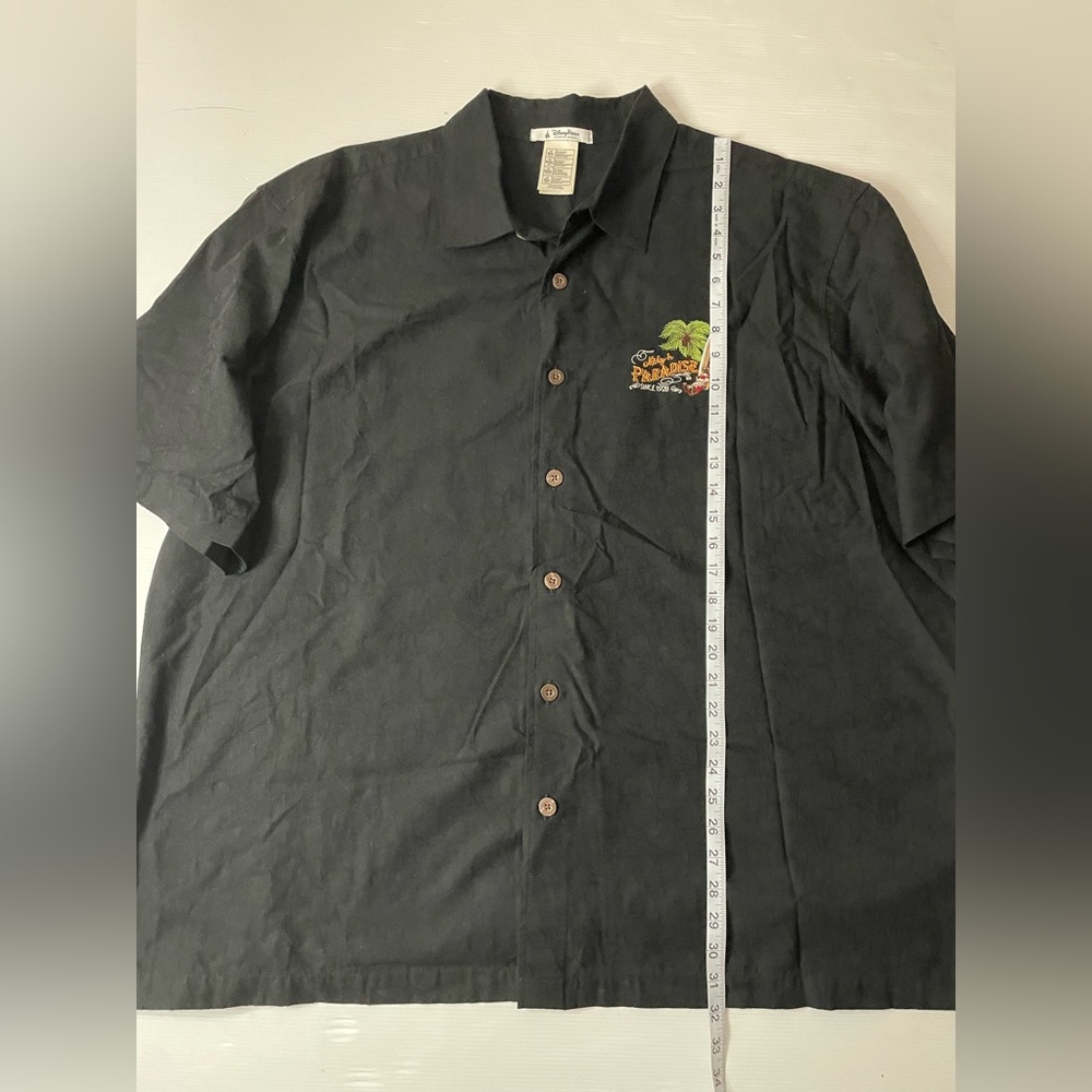 Disney Parks Black Hawaiian Camp Shirt Mickey in Paradise Embroidered Size XXL - Picture 3 of 8